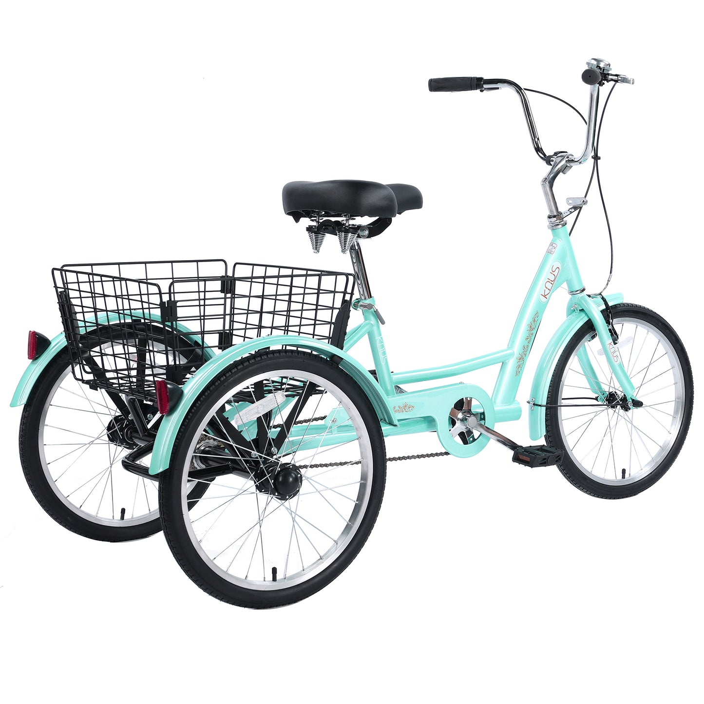 26" European Adult Tricycles 3 Wheel W/Installation Tools with Low Step-Through, Large Basket, Tricycle for Adults, Women, Men