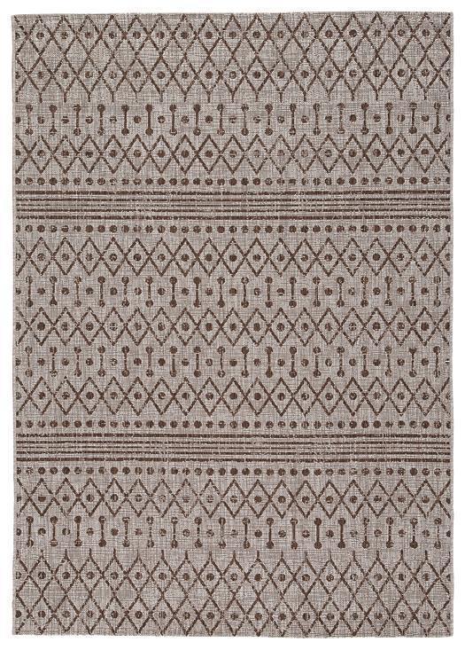 Ashley Dubot Tan+Brown+White Casual 5'3" x 7'7" Rug R405012