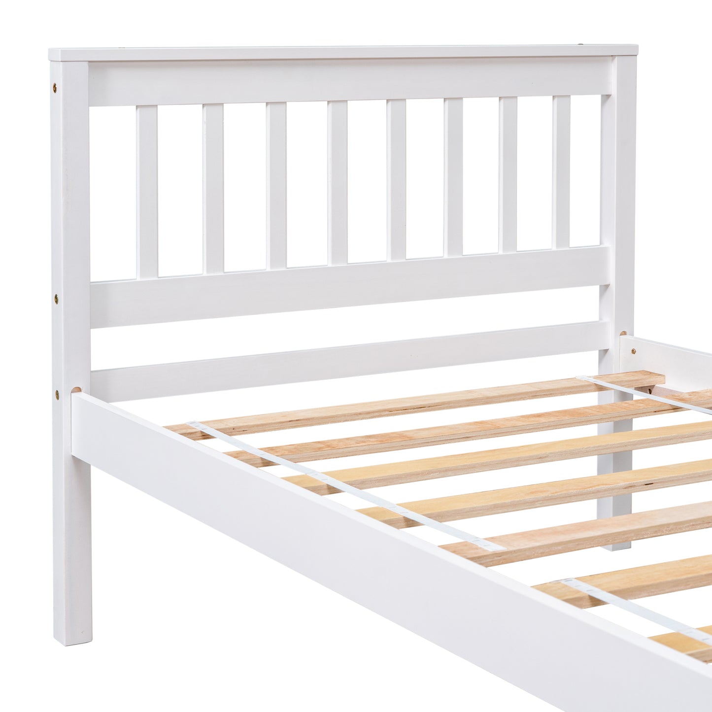 Twin Bed with Headboard and Footboard for Kids, Teens, Adults,with a Nightstand,Wite