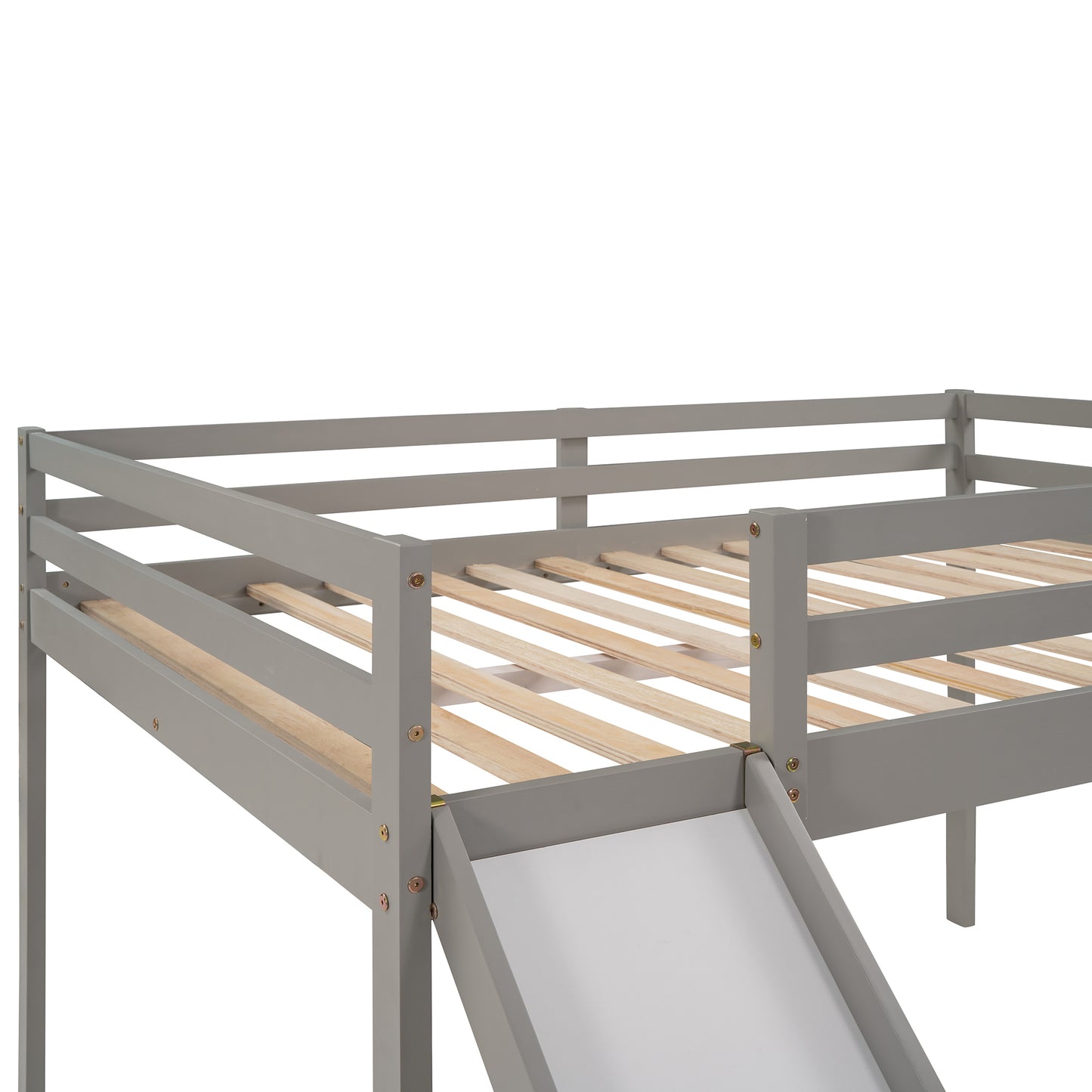 Loft Bed with Slide, Multifunctional Design, Full (Gray)(OLD SKU :WF281157AAE)