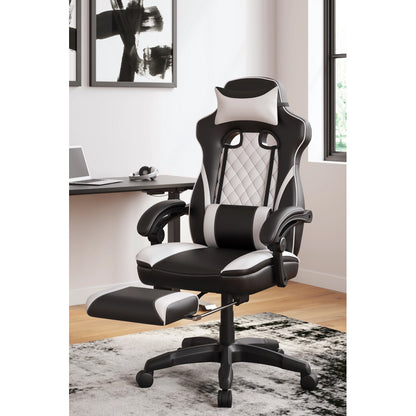 Ashley Lynxtyn White Black Contemporary Home Office Swivel Desk Chair H400-07A