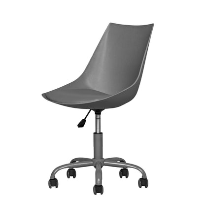 Home Office Desk Chair Computer Chair Fashion Ergonomic Task Working Chair with Wheels Height Adjustable Swivel PU Leather Grey