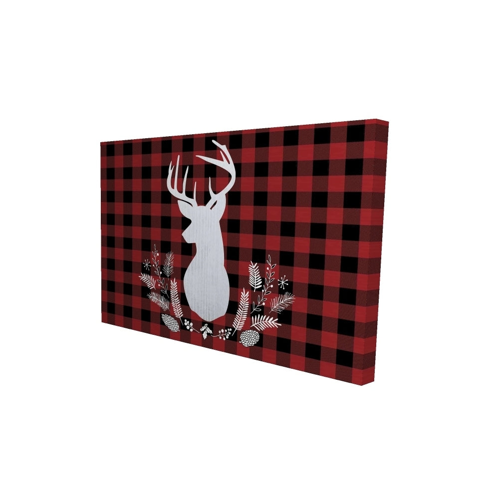 Deer plaid - 20x30 Print on canvas