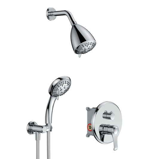 Large Amount of water Multi Function Shower Head - Shower System,  9-Function Hand Shower, Simple Style, Filter Shower, Chrome