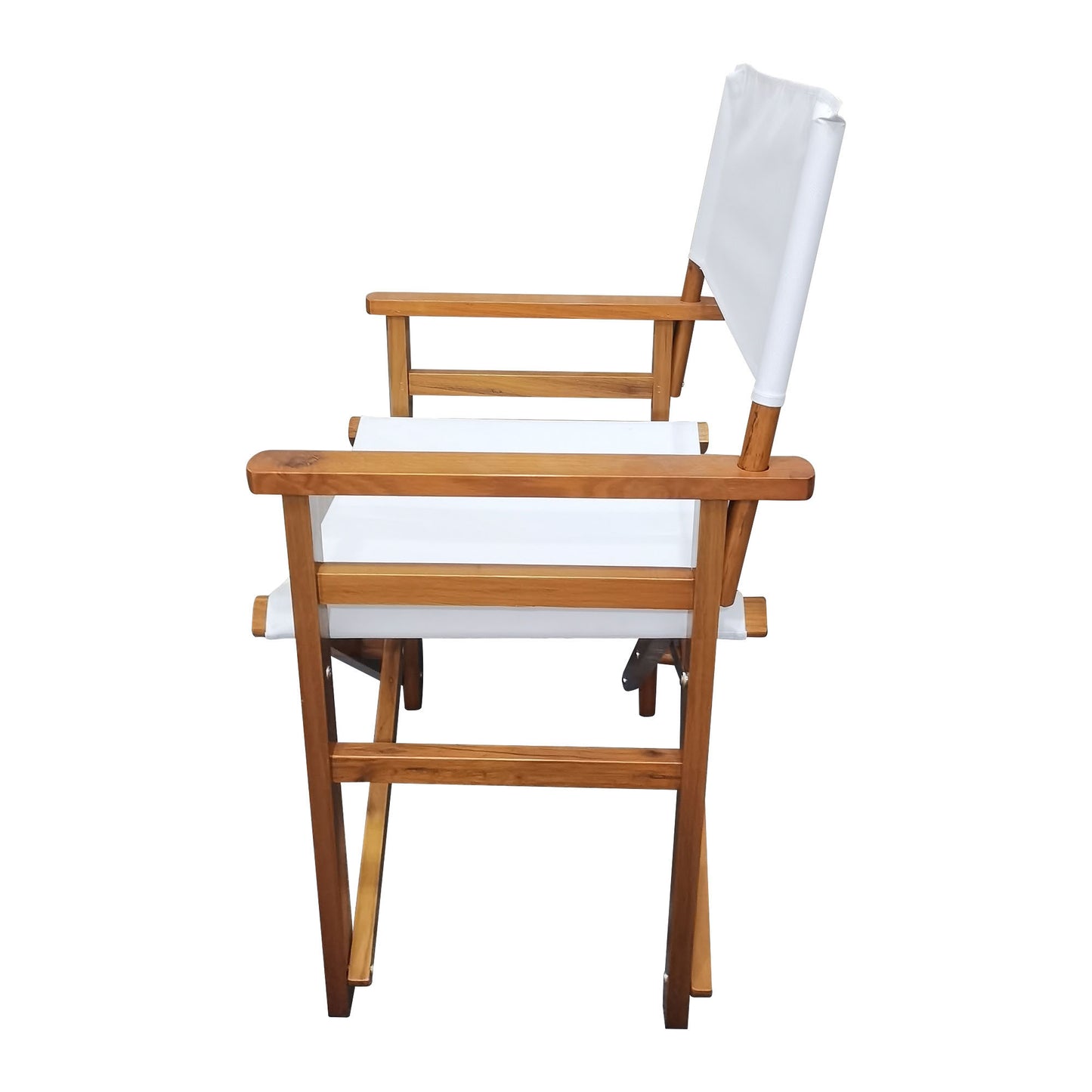 Folding Chair Wooden Director Chair Canvas Folding Chair Folding Chair  populus + Canvas (Color : White)