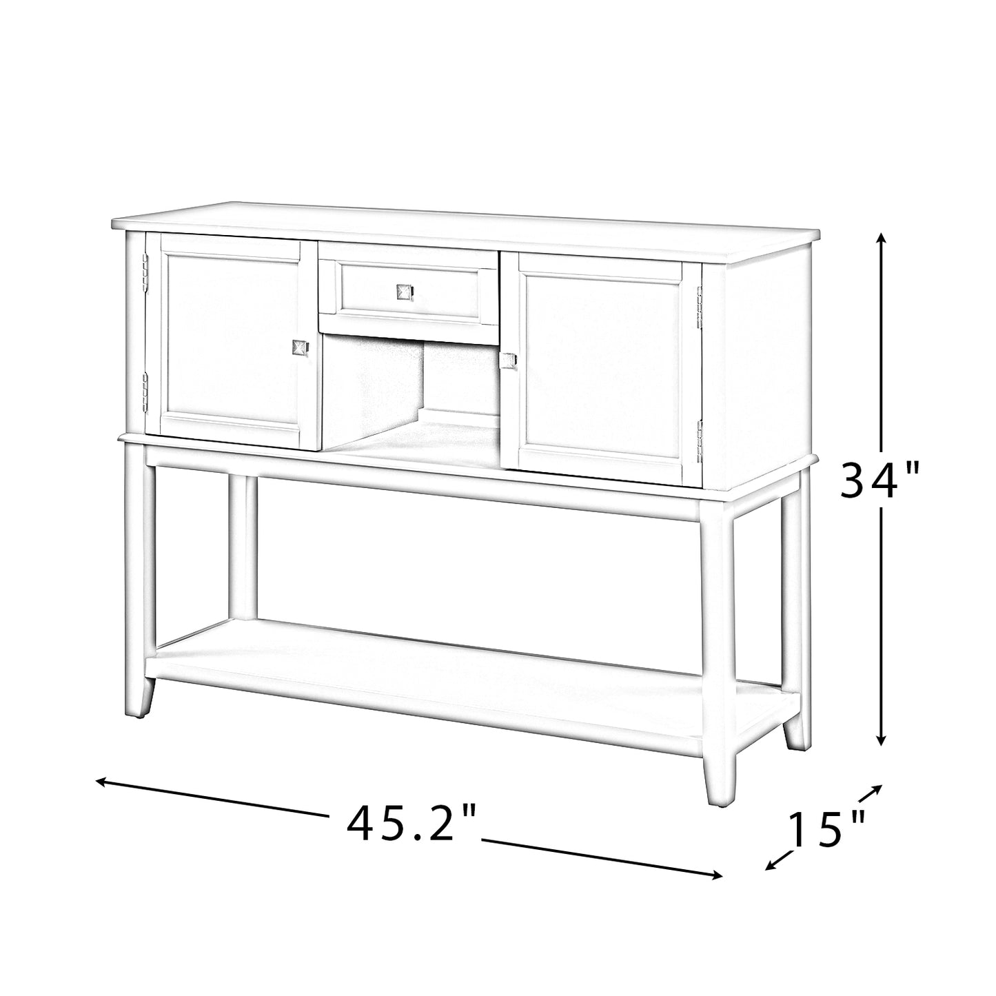 Lelex 45"Console Table with Drawers