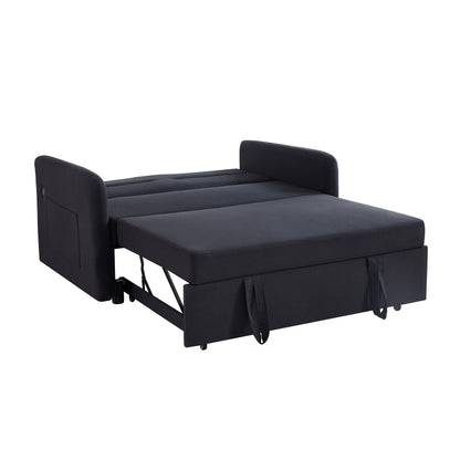 Twins Sofa Bed Black Fabric