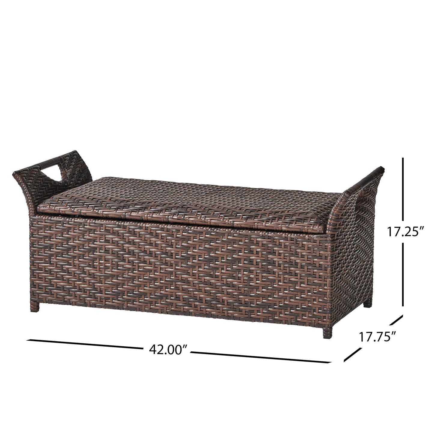 Izidora Outdoor Brown Wicker Storage Ottoman