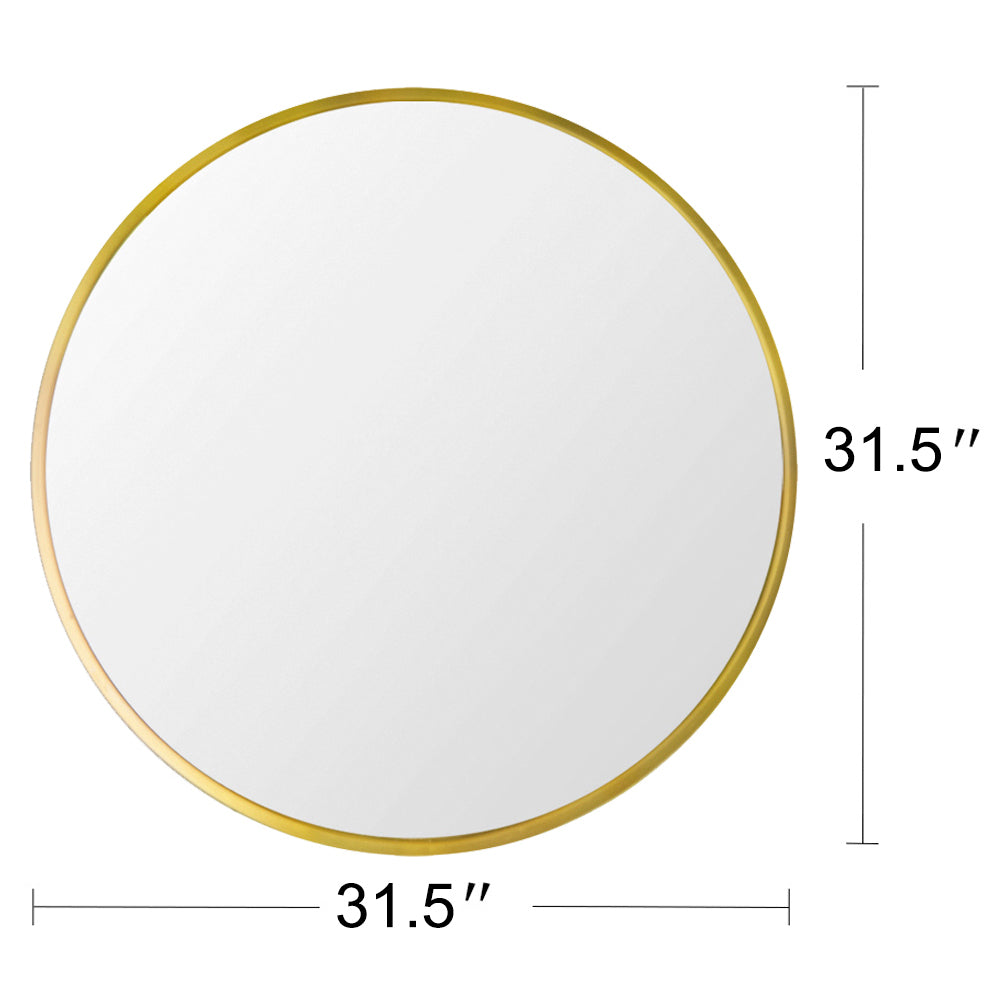 32" Wall Circle Mirror Large Round Gold Farmhouse Circular Mirror for Wall Decor Big Bathroom Make Up Vanity Mirror Entryway Mirror