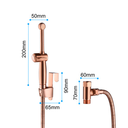 Handheld Bidet Sprayer for Toilet, All Brass Cloth Diaper Toilet Sprayer Bidet Spray Attachment with Bidet Hose, Upgrade Backflow Preventer for Self Cleaning,