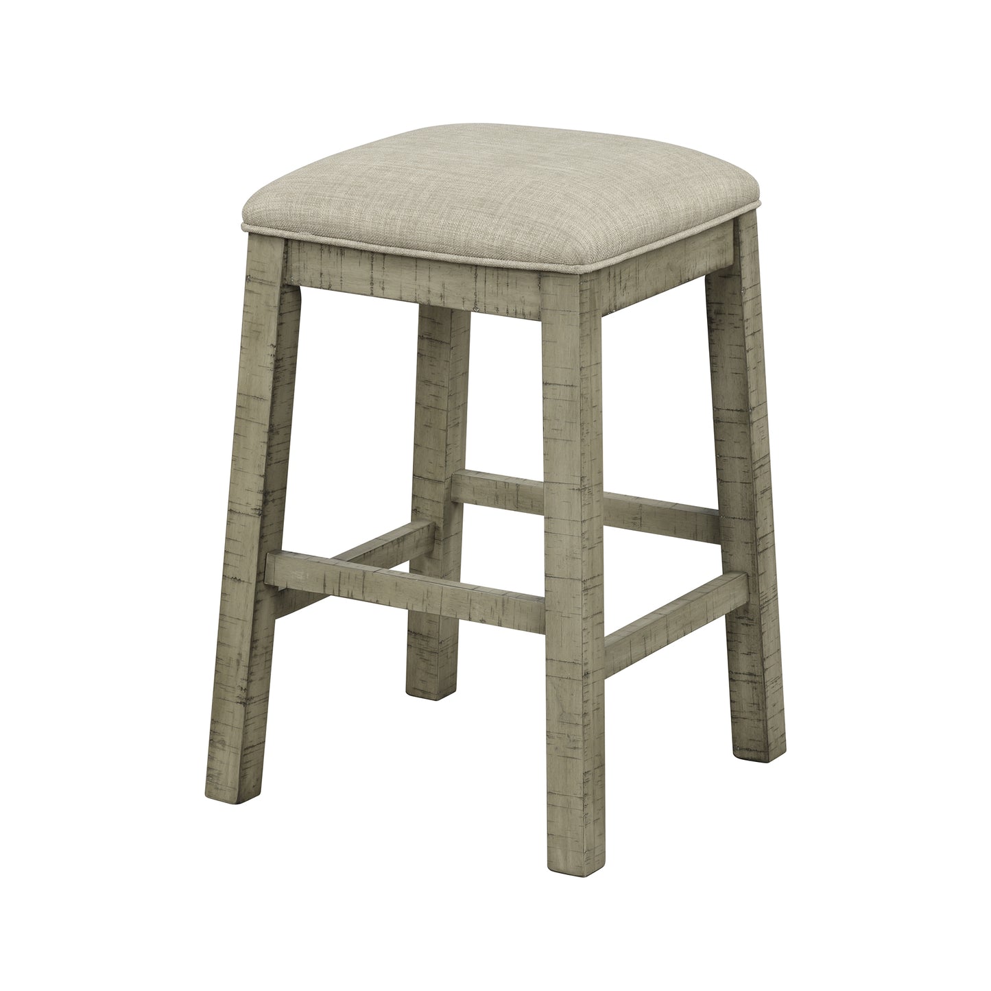 TOPMAX 4 Pieces Counter Height Table with Fabric Padded Stools,Rustic Bar Dining Set with Socket,Gray Green