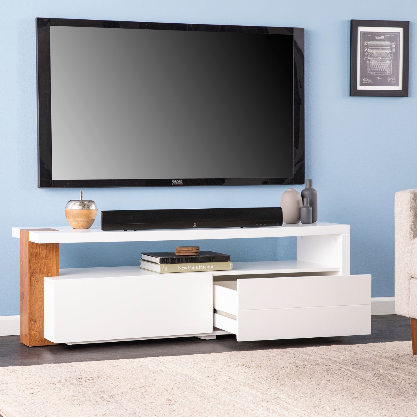 Harliston Contemporary Media Stand w/ Storage