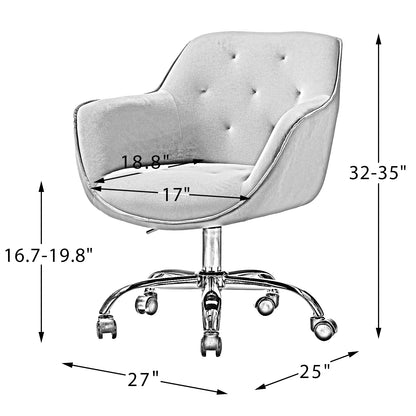 Somnus Task Chair With Tufted Back and Golden Base