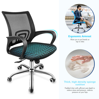 Simple Deluxe Task Office Chair Ergonomic Mesh Computer Chair with Wheels and Arms and Lumbar Support Adjustable Height Study Chair for Students Teens Men Women for Dorm Home Office,Black