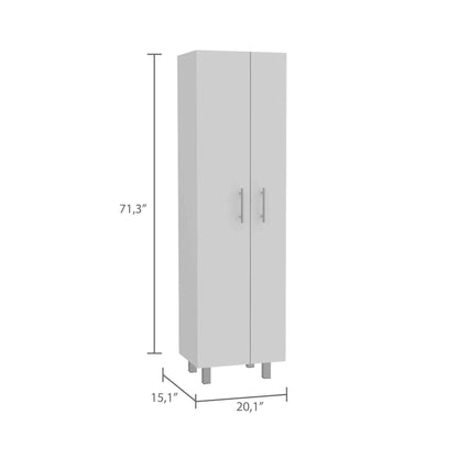 Halifax 2-Door Rectangle Closet Pantry White