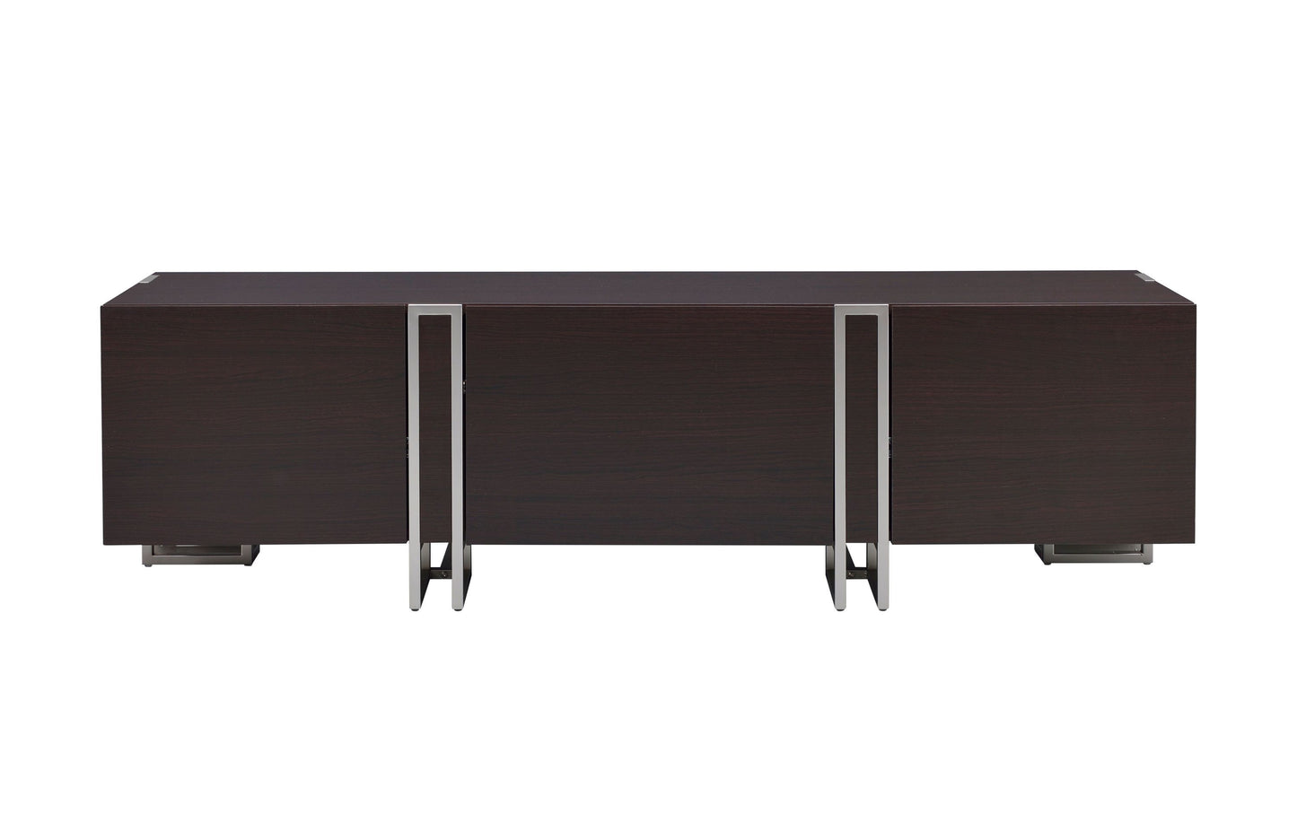 ACME Cattoes TV Stand in Dark Walnut & Nickel 91795