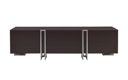 ACME Cattoes TV Stand in Dark Walnut & Nickel 91795