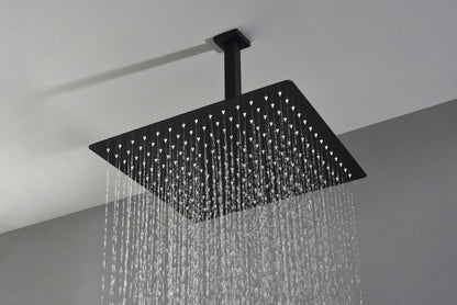 Matte Black  Bathroom Luxury Combo Set Ceiling Mounted Rainfall