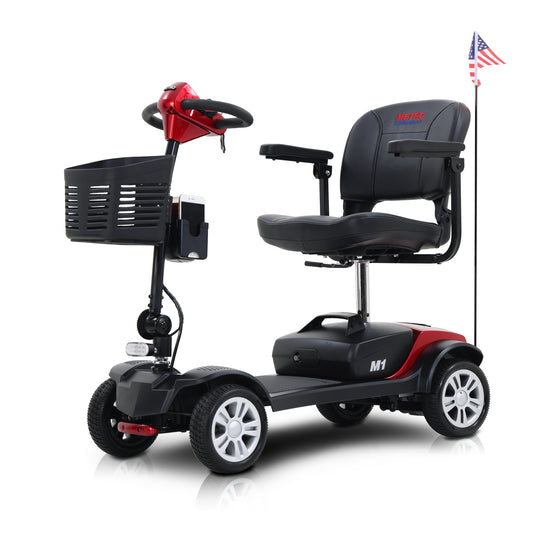 MAX SPORT RED 4 Wheels Outdoor Compact Mobility Scooter with 2pcs*12AH Lead acid Battery