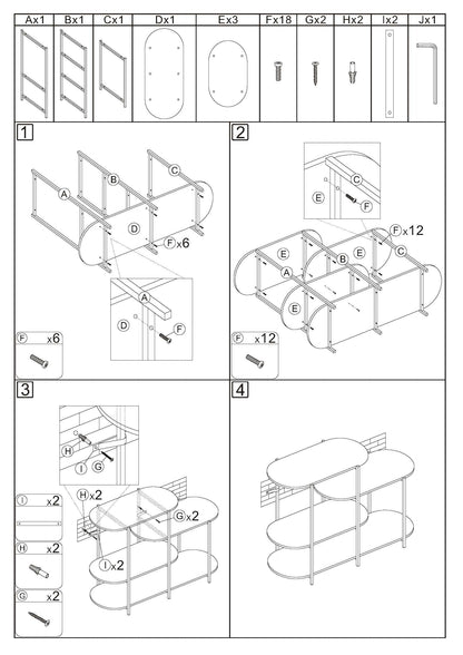 4-Tier Multi-Function Storage Shelf,Living Room Bookshelf, Small Kitchen Shelf,Marble White