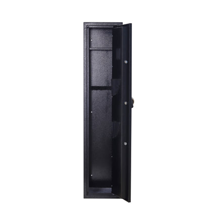 Rifle Gun Safe,Quick Access Fingerprint/Keypad Long Gun Safe, 4-5 Gun Metal Rifle Gun Security Cabinet   2 Pistols safe Lock Box.