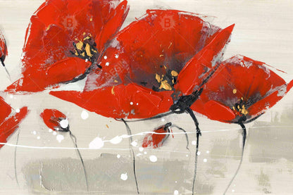 Red flowers with an handwritten typo - 20x30 Print on canvas