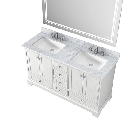 Bathroom Vanity Top73 "x 22" natural stone   Carrara white natural marble, CUPC ceramic sink and three-hole faucet hole with backsplash