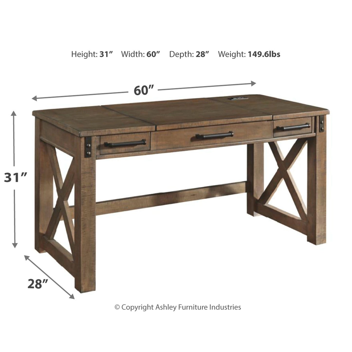 Ashley Aldwin Casual Home Office Lift Top Desk H837-54