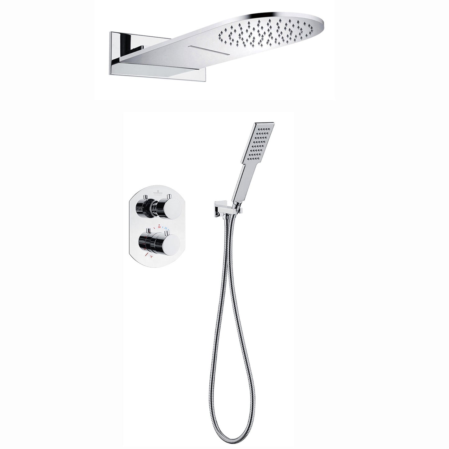 2-Handle 3-Spray High Pressure Shower Faucet in Polished Chrome (Valve Included)