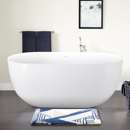 59" 100% Acrylic Freestanding Bathtub，Contemporary Soaking Tub，white Bathtub