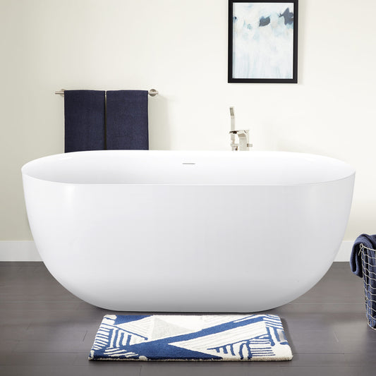 67" 100% Acrylic Freestanding Bathtub，Contemporary Soaking Tub，white Bathtub