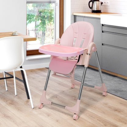 Multipurpose Adjustable Highchair for Baby Toddler Dinning Table with Feeding Tray and 3-Point Safety Buckle