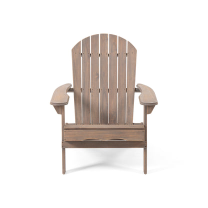 Milan Outdoor Acacia Folding Gray Adirondack Chair