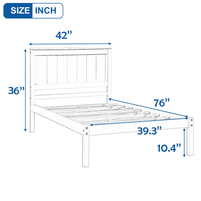 Platform Bed Frame with Headboard , Wood Slat Support , No Box Spring Needed ,Twin,Espresso(OLD SKU:WF191418AAP)