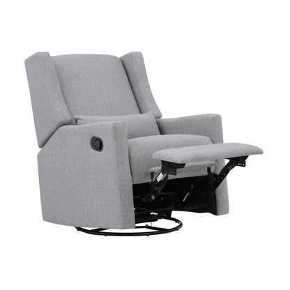 Pronto Swivel Glider Recliner with Pillow Rich Gray Fabric