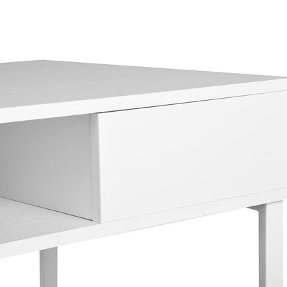 43.3" Rectangular Computer Desk / Writing Desk with Open Storage, White