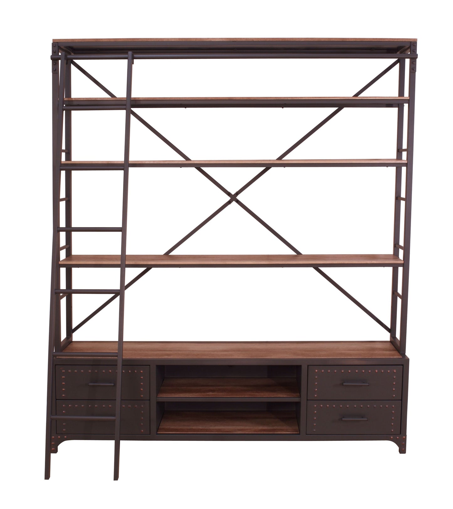 ACME Actaki Bookshelf & Ladder in Sandy Gray 92433