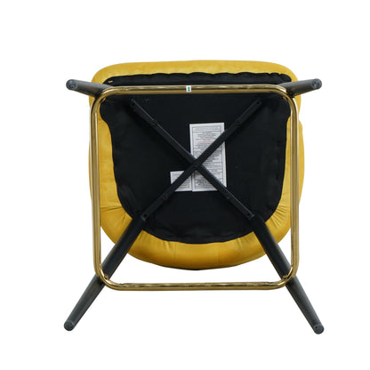 Luxury Modern Yellow Velvet Upholstered High Bar Stool Chair With Gold Legs(set of 2)