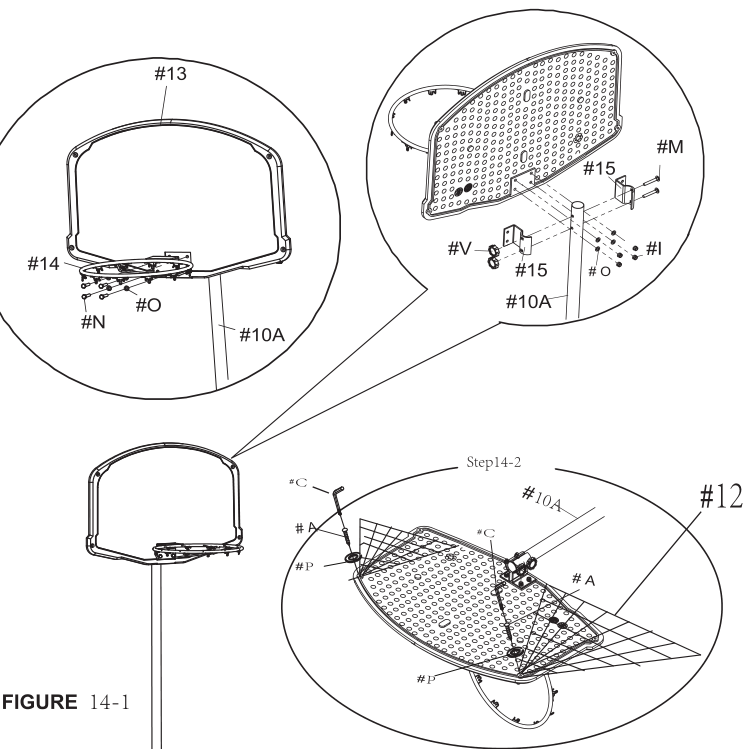 Basketball Board Set for 12 14ft trampoline ONLY FOR SW0032 33