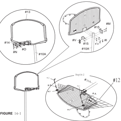 Basketball Board Set for 12 14ft trampoline ONLY FOR SW0032 33