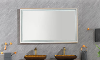 60*36 LED Lighted Bathroom Wall Mounted Mirror with High Lumen+Anti-Fog Separately Control