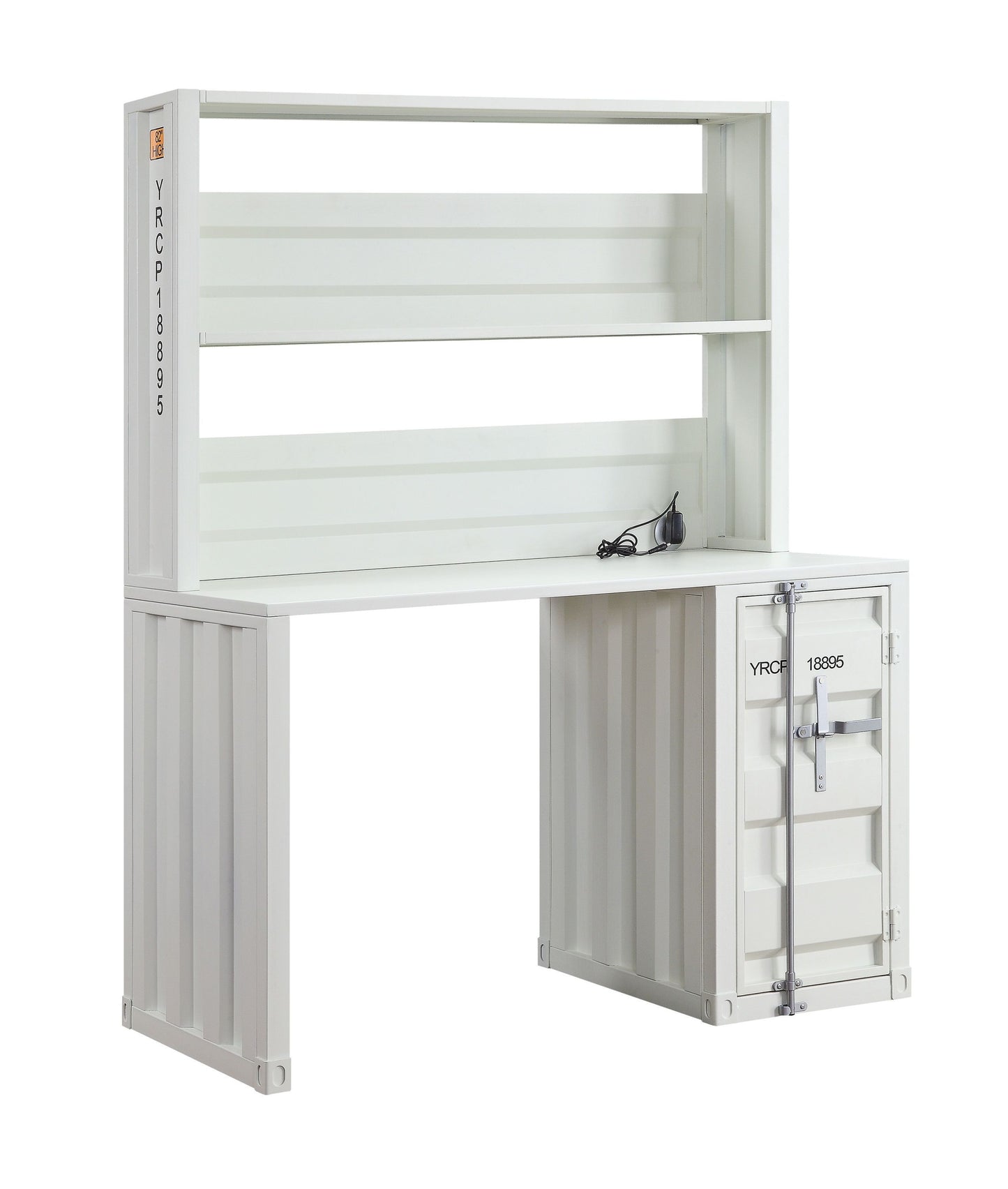 ACME Cargo Desk & Hutch, White 37887