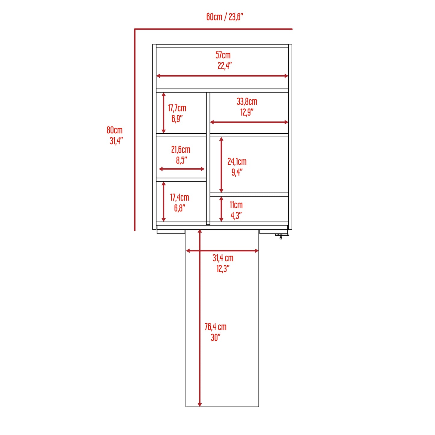 Wakeman Rectangle Foldable Desk Light Grey