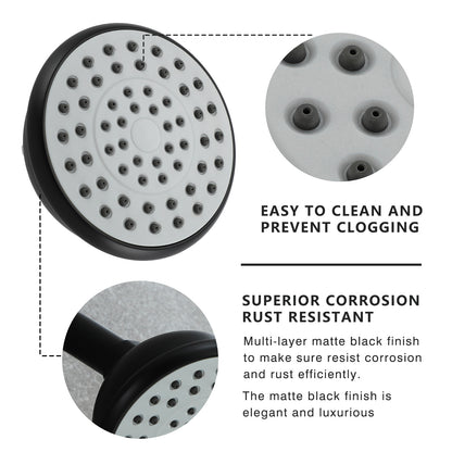 Matte Black 6 Inch Shower Faucet wih Tub Spout Combo