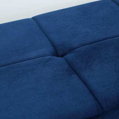 blue velvet fabric Morden bench