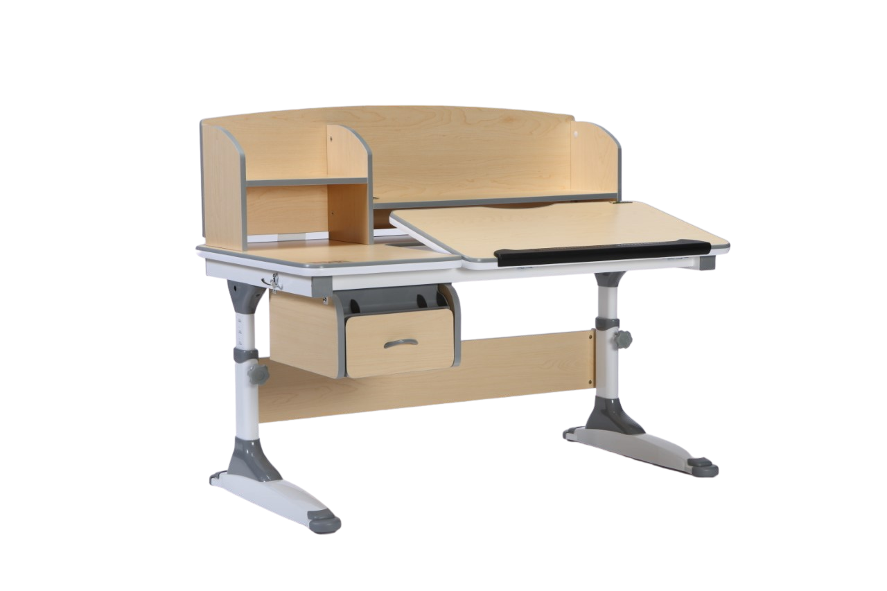 Ergonomic Multi Function Adjustable Kids Study Desk & Hutch Model C WOOD COLOR