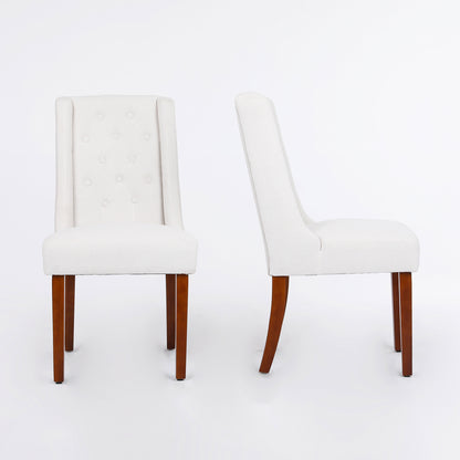 Tufted Parsons Chair  (Set of 2), beige white