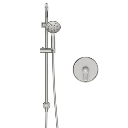 Large Amount of water Multi Function Shower Head - Shower System with 4." Rain Showerhead, 6-Function Hand Shower, Simple Style, Brushed Nickel