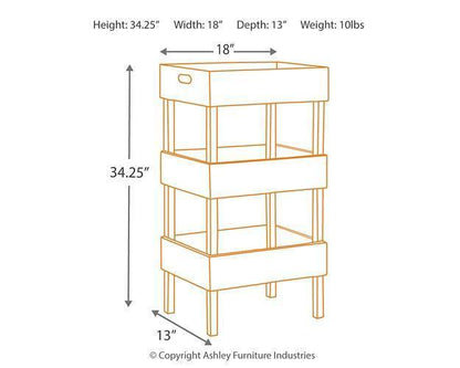 Ashley Yulton Antique White Casual Storage Shelf A4000091