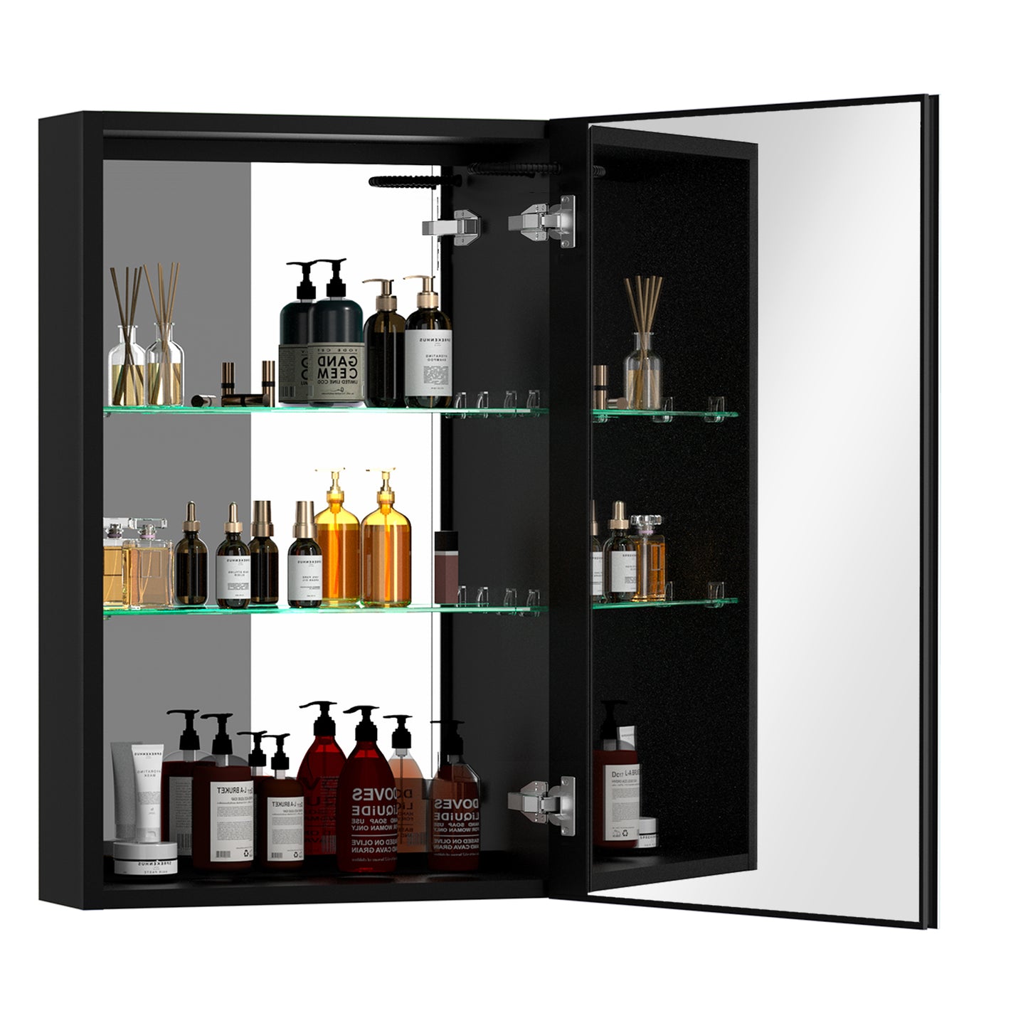 30x30 inch Bathroom Medicine Cabinets Surface Mounted Cabinets With Lighted Mirror, Small Cabinet No Door